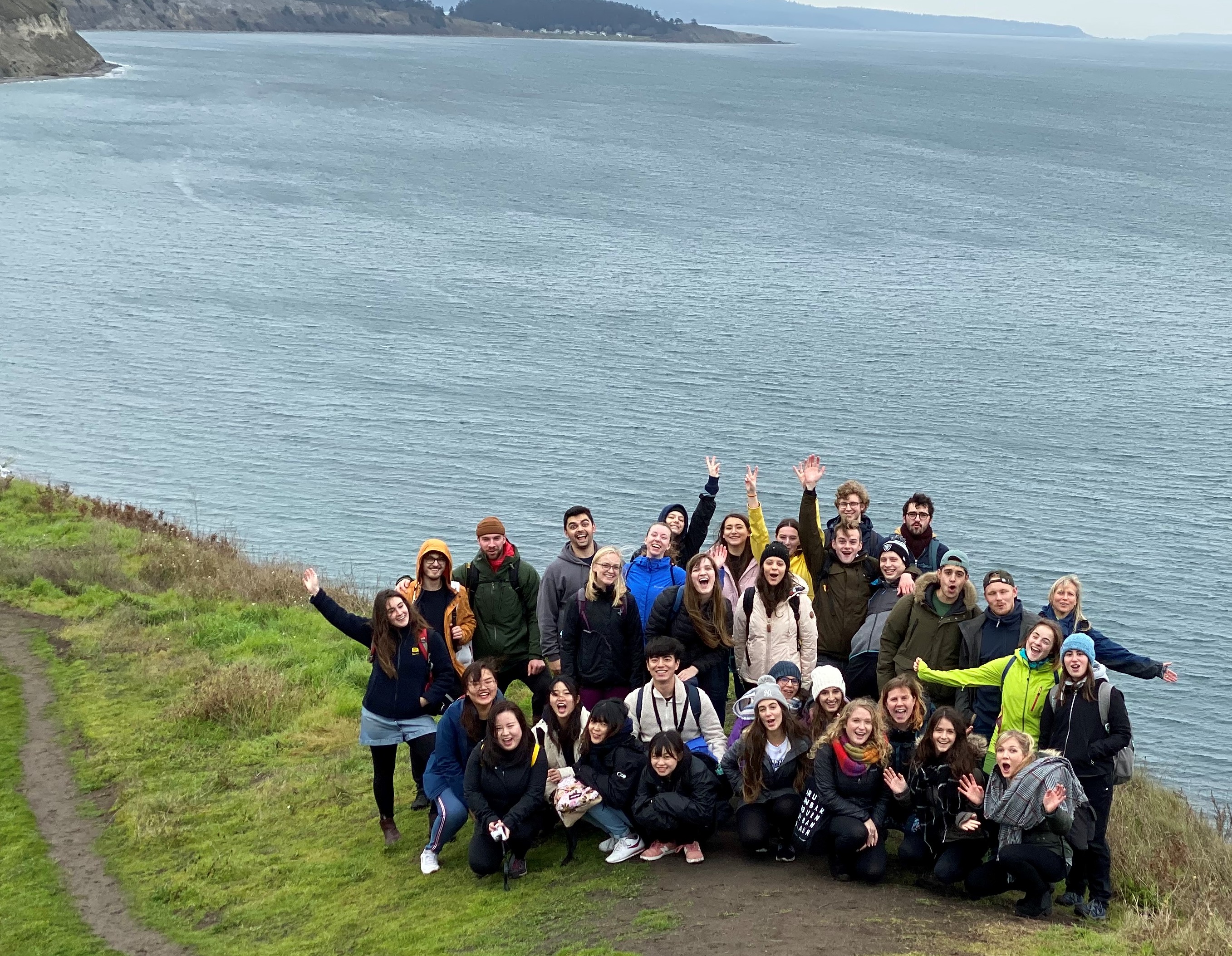 group of students at Ebey's Landing
